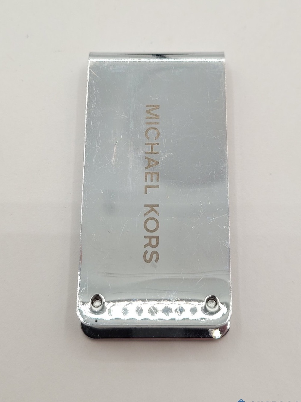 Michael Kors Polished Silver Logo Money Clip 2569